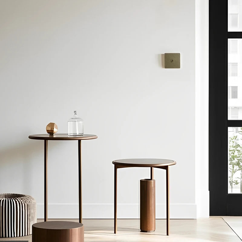 Prise électrique (Europe) en acier gris vieilli brossé bords arrondis