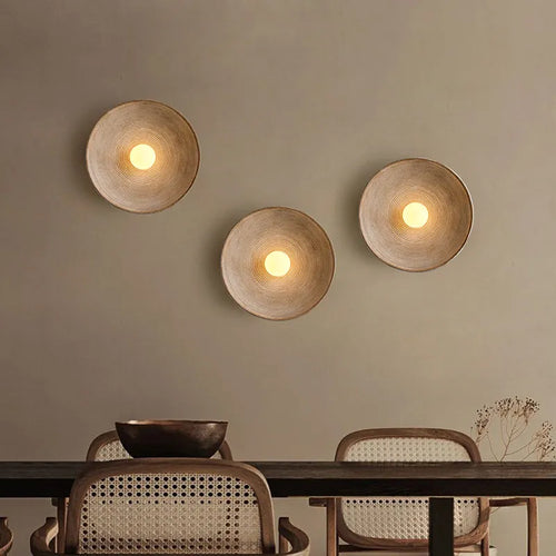 Wabi sabi applique ronde rétro Loft salon chambre chevet appliques décoration de la maison verre résine couloir allée appliques murales