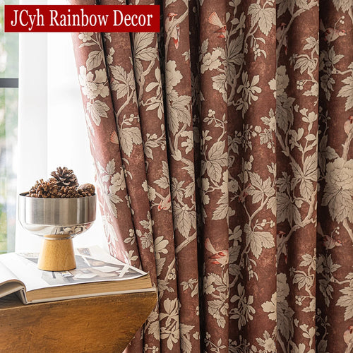 Rideau occultant motif oiseaux style nature chambre salon