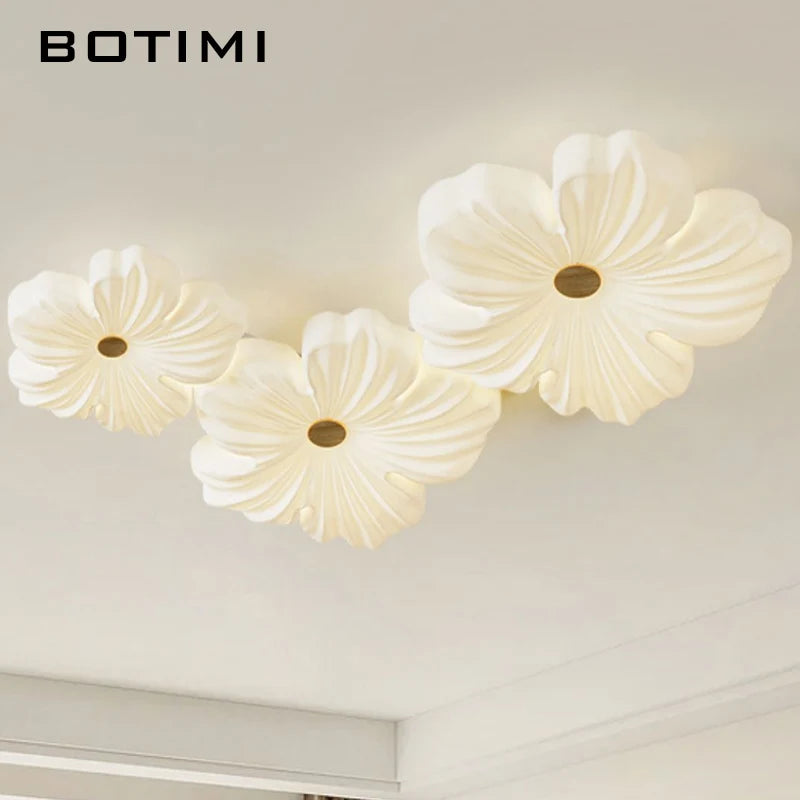 Plafonnier Fleurs Modernes Montage Surface Blanc - vue 6 sur 10