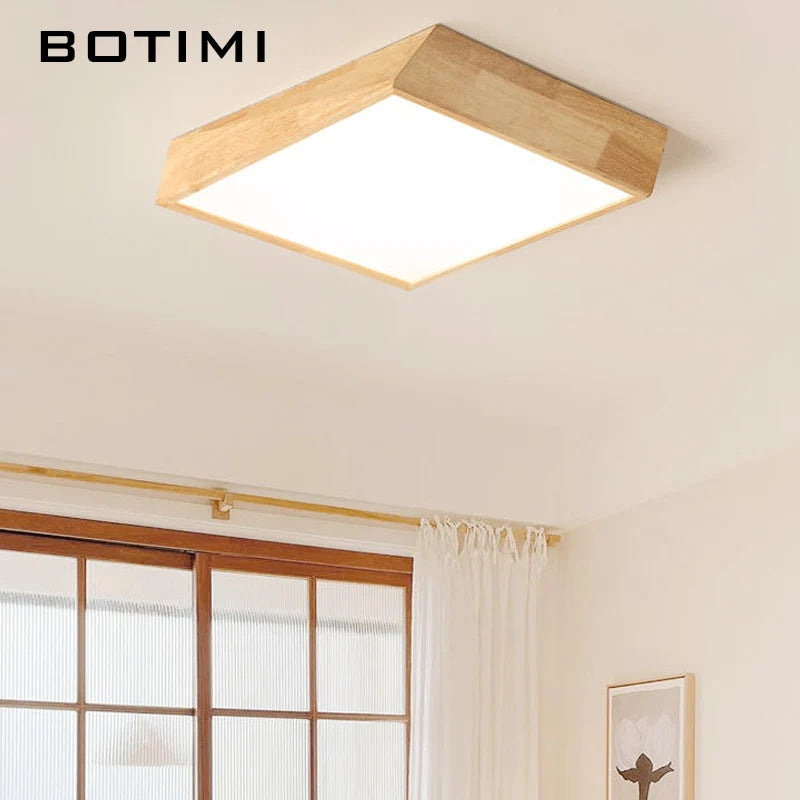 botimi bois massif led plafonnier moderne nordique monté éclairage - vue 5 sur 9