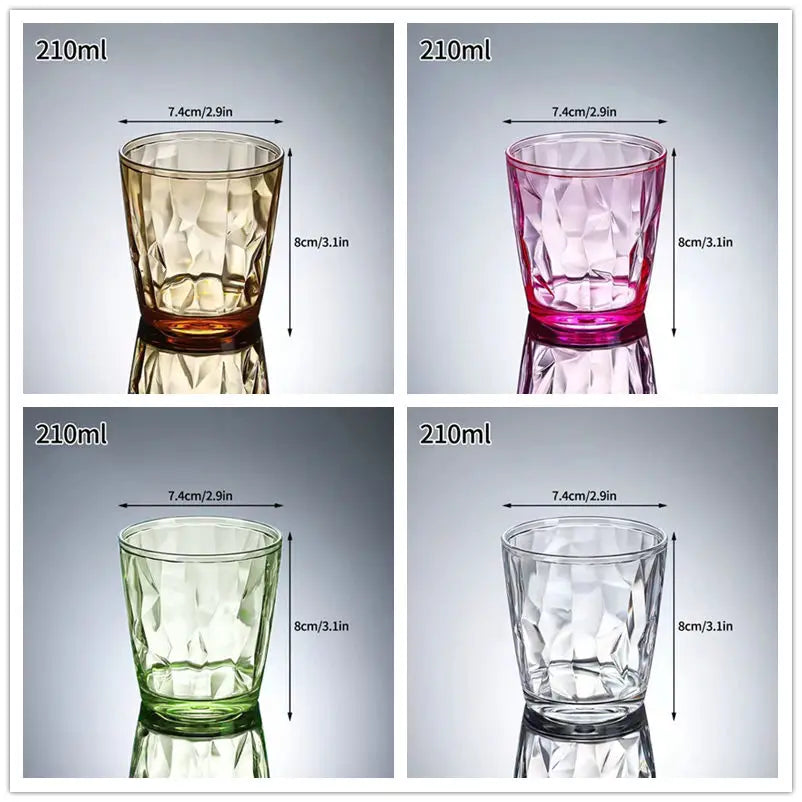 Verres incassables en acrylique style vintage strié réutilisables - vue 9 sur 22