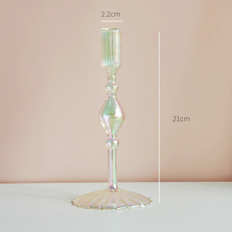 bougeoir en verre décoration nordique pour mariage et fleurs - vue 12 sur 22