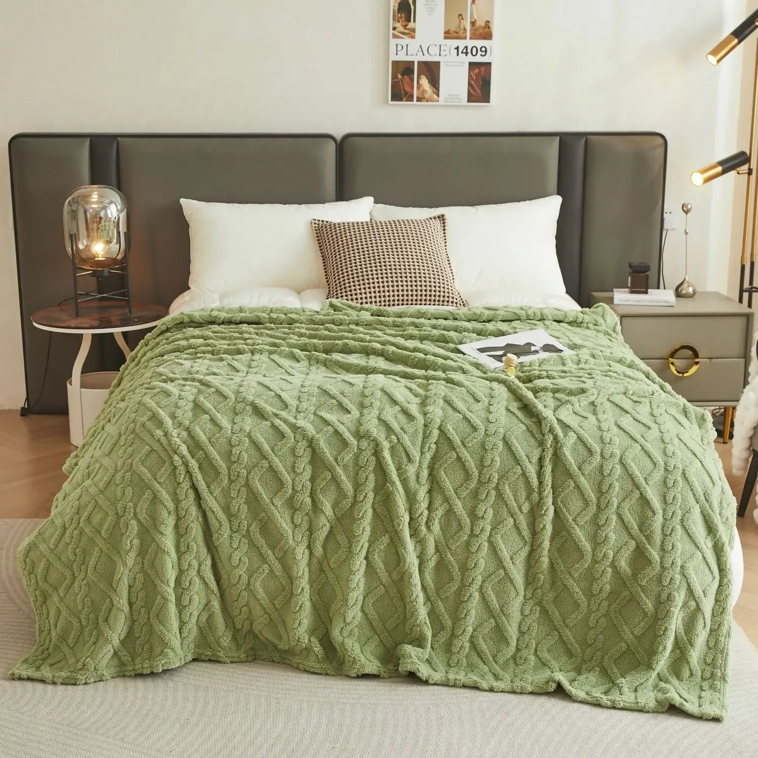 Plaid couverture flanelle polaire douce chaude salon lit - vue 2 sur 7
