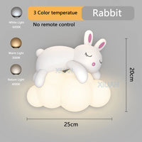 Applique murale lapin créatives sur nuage blanc