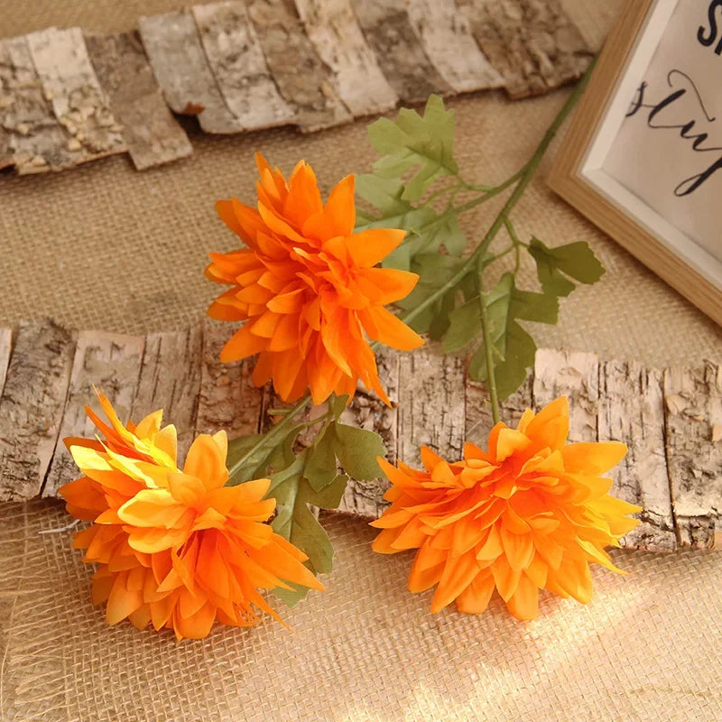 lot de 4 branches de dahlia artificielles en soie décoratives