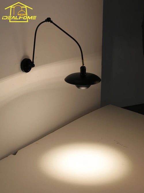 applique murale industrielle à bras pivotant réglable pour éclairage intérieur