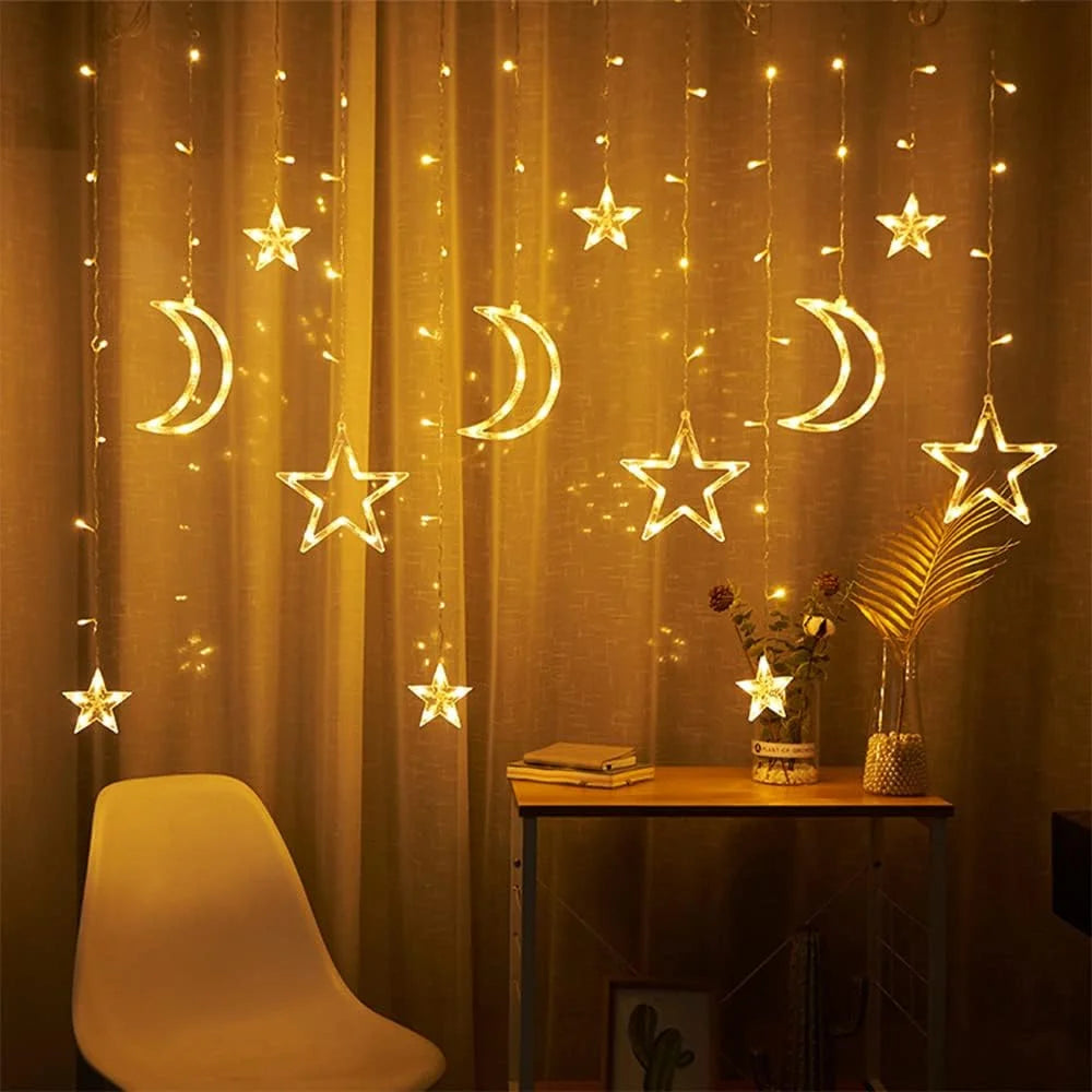 guirlande lumineuse rideau 138 led décorative pour Noël et fêtes - vue 3 sur 7