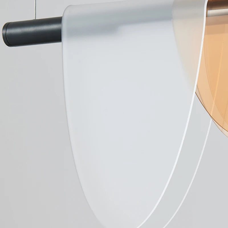 lustre led moderne demi-cercle minimaliste luminaire suspendu - vue 4 sur 12