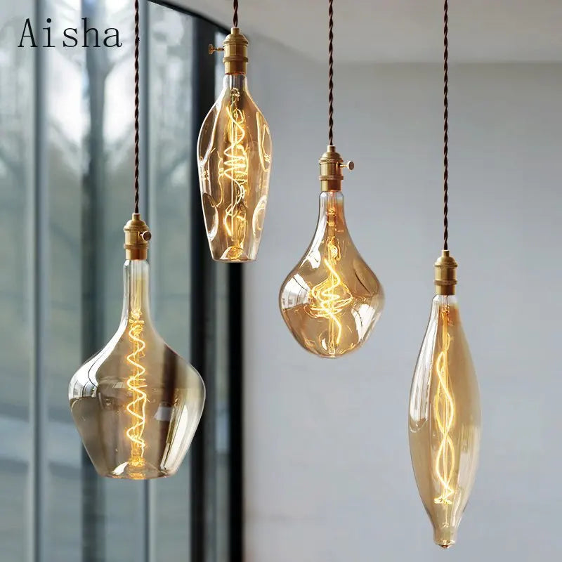 Suspension rétro en verre pour intérieur moderne et minimaliste