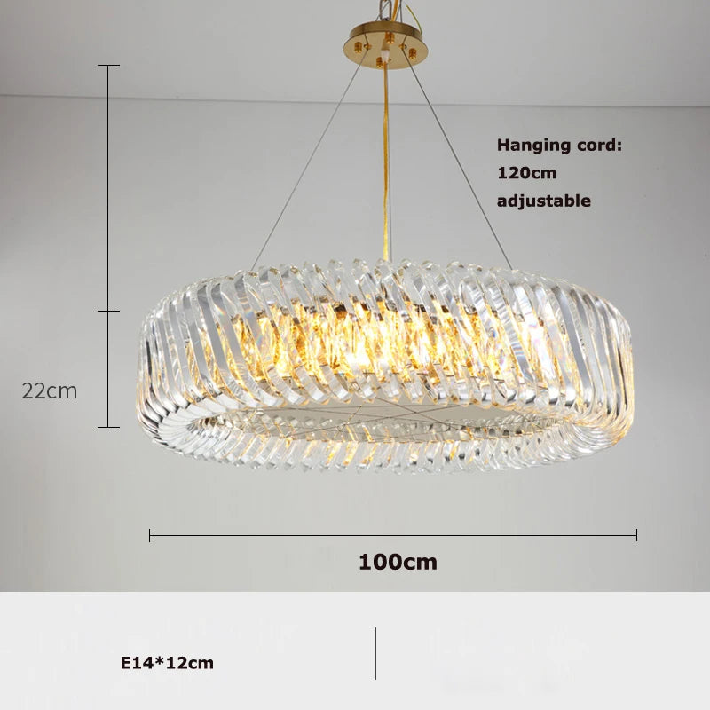 plafonnier led rond artistique à intensité variable en cristal - vue 10 sur 16