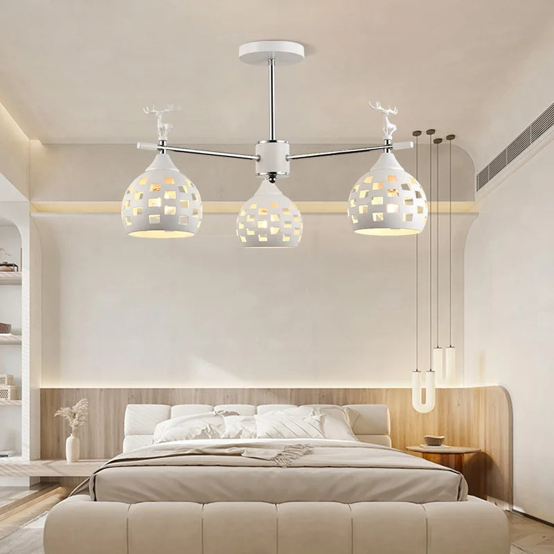 Style scandinave suspension lampe chambre plafonniers salon lampes suspendues cuisine plafond lustre E27 tête de lampe - vue 5 sur 10