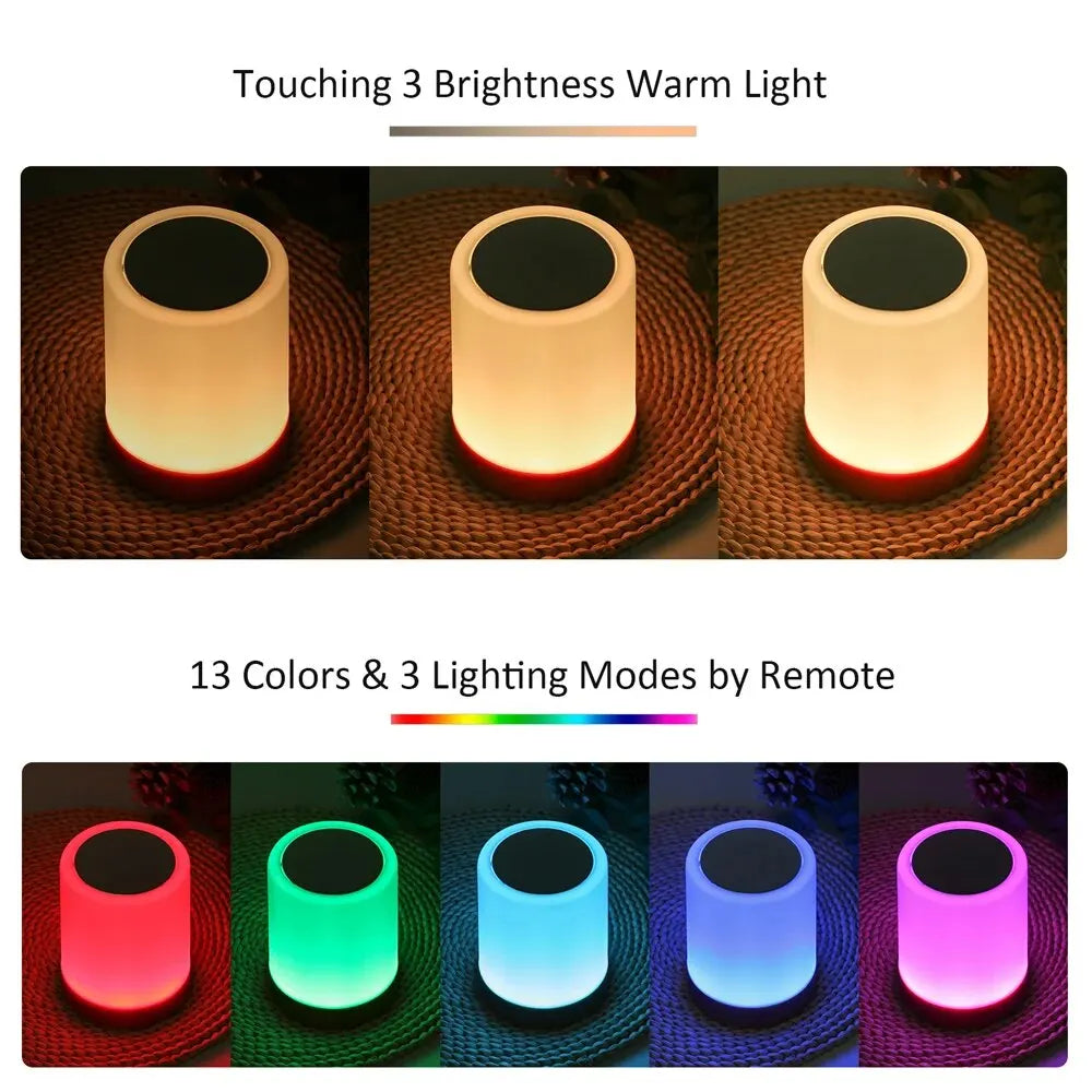 Touch Bedside Light, Bedroom Night Light, Dimmable Desk Light, Remote Control 13 Color Changing Light, Timed Shutdown, USB Charg - vue 2 sur 6