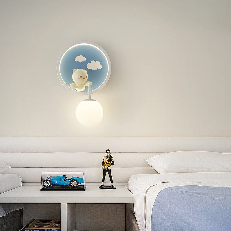 lampe de chevet créative dessin animé ours nuage pour enfants - vue 4 sur 9