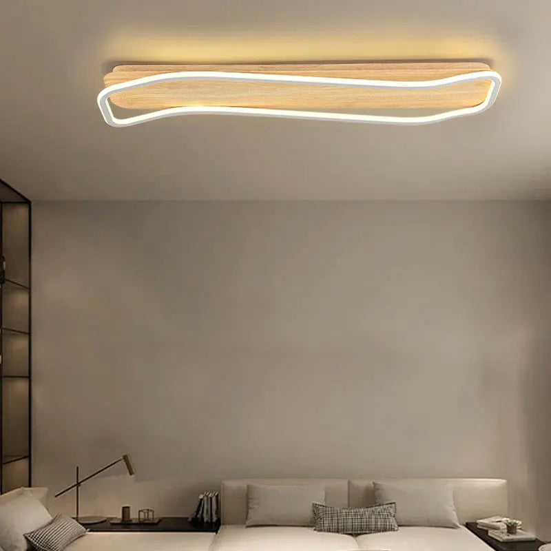 Couloir allée Led plafonnier intérieur décoration de la maison moderne en bois lustre pour chambre balcons vestiaire cuisine lampe - vue 3 sur 14