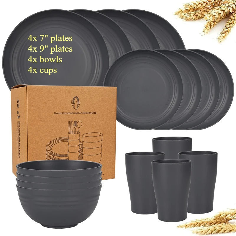 service de table incassable paille de ble biodegradable