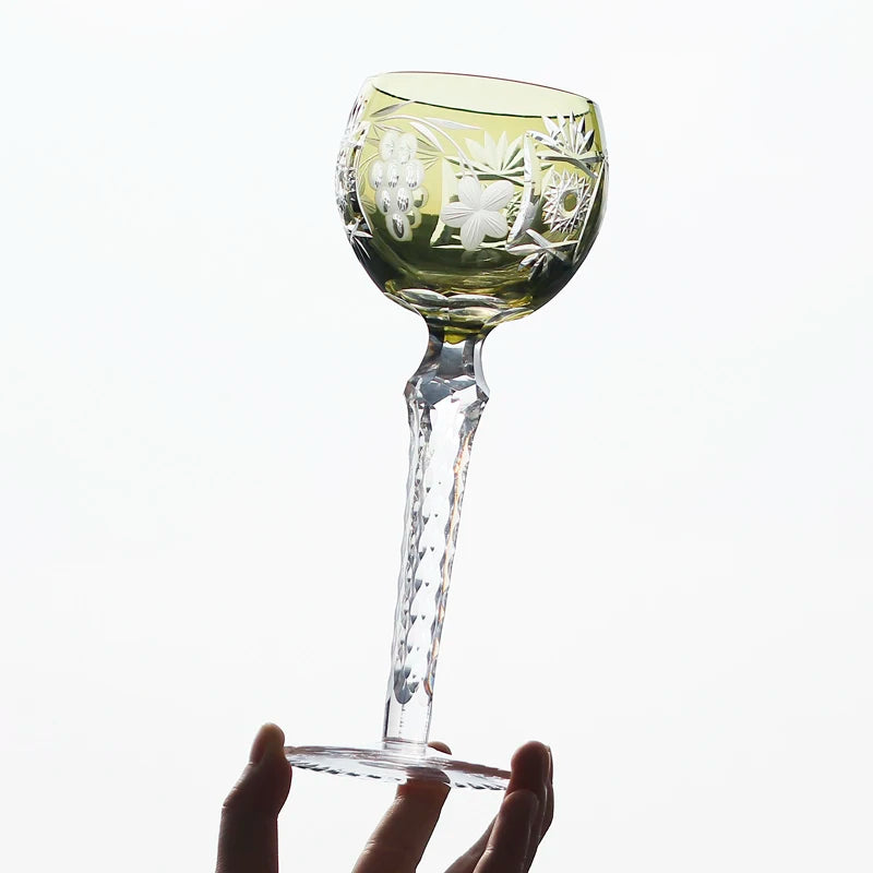 Verres a vin cristal style antique taille main