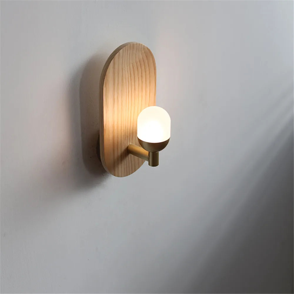applique murale moderne nordique en bois avec led décorative - vue 4 sur 10
