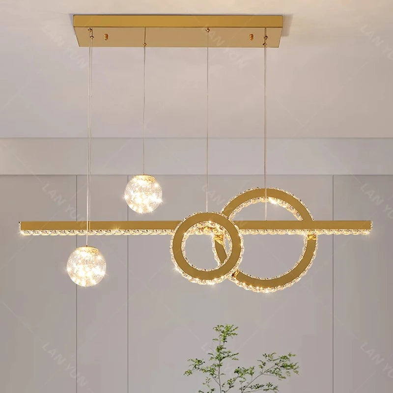 Lustre moderne en cristal pour éclairage intérieur - vue 4 sur 6