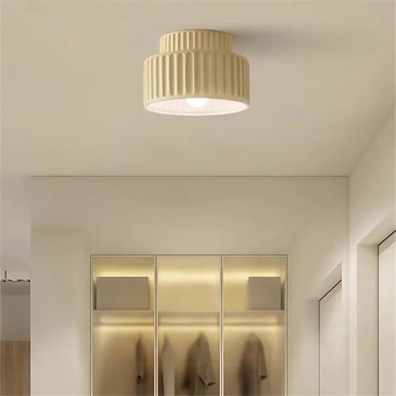 Tristan plafonnier encastré lampe nordique minimaliste crémeuse Style Wabi Sabi lumières E27 chambre décor à la maison lumière de couloir