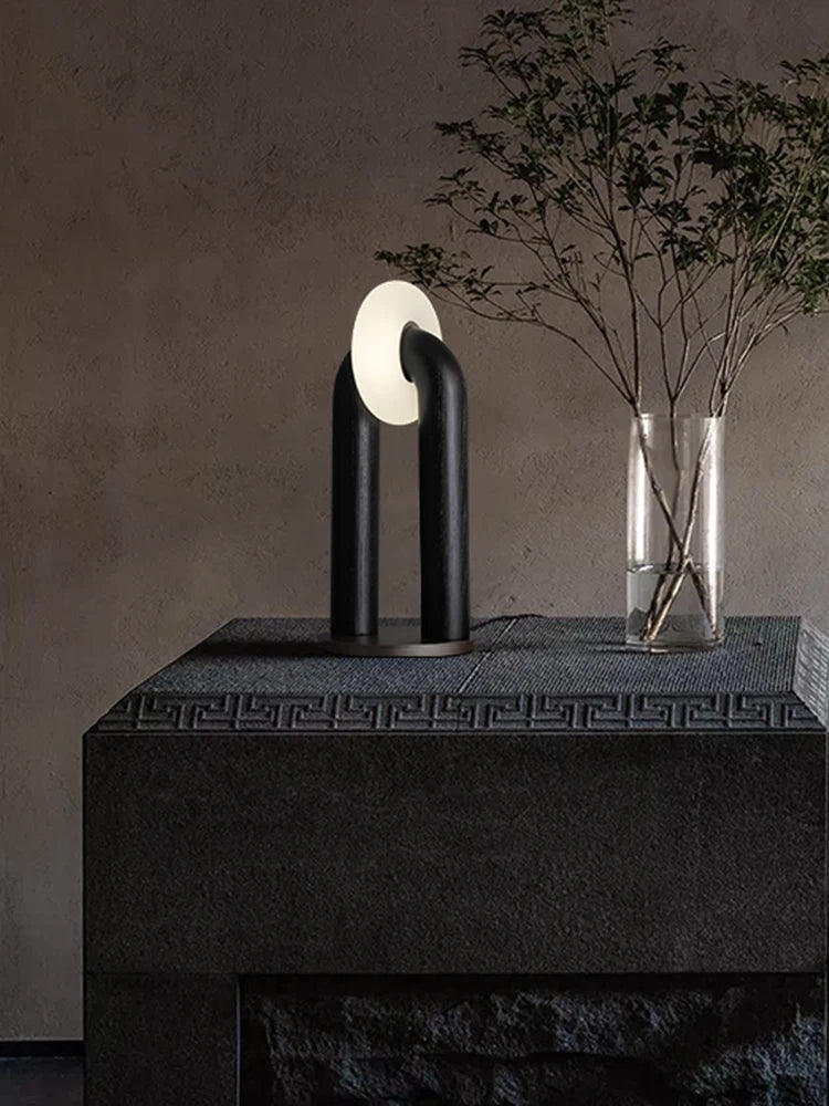 lampes de table vintage en bois massif à contrôle tactile led - vue 5 sur 9