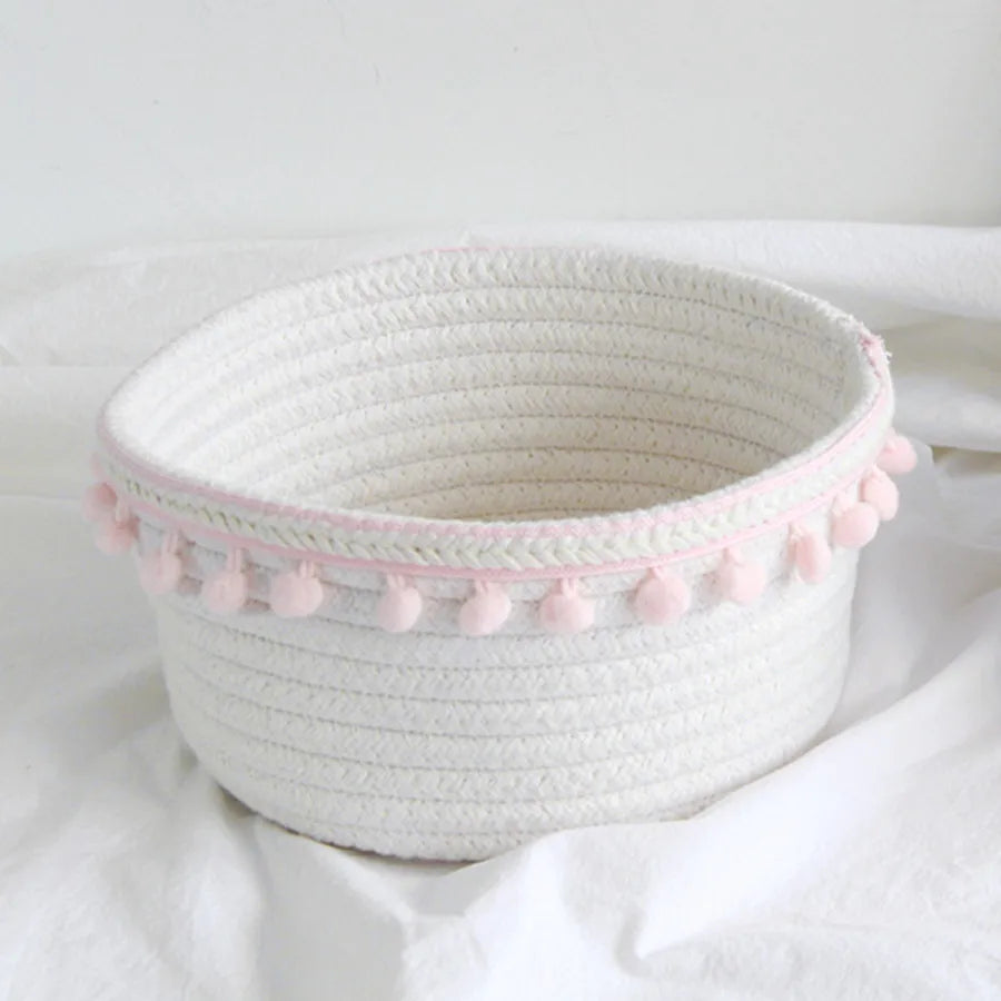 panier de rangement tissé portable pour jouets et bureau - vue 8 sur 9