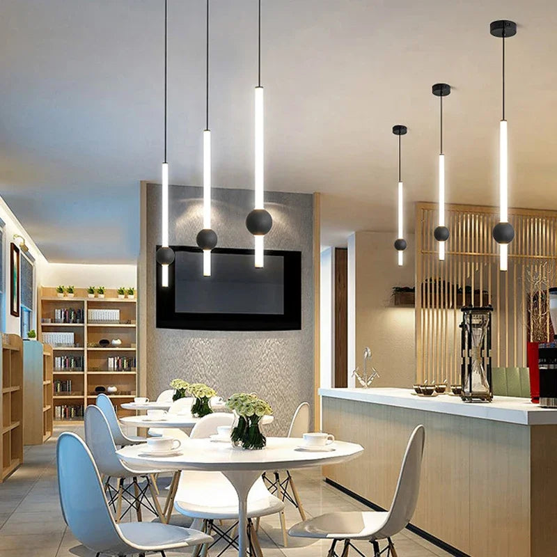 lustre à barre longue suspension avec éclairage led
