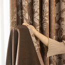 Rideau occultant motif feuilles pour salon et chambre