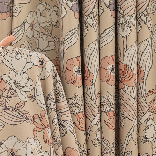 Rideau occultant motifs floraux modernes pour salon chambre