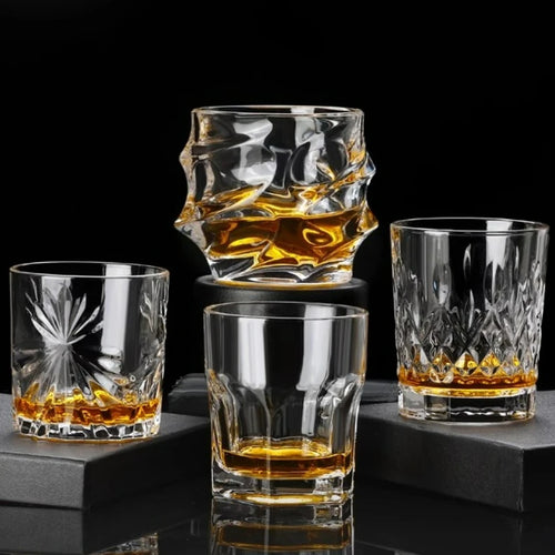 Verres cristal ciselé élégants pour whisky bière vin