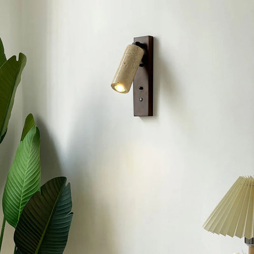 applique murale moderne en bois de pierre naturelle avec interrupteur