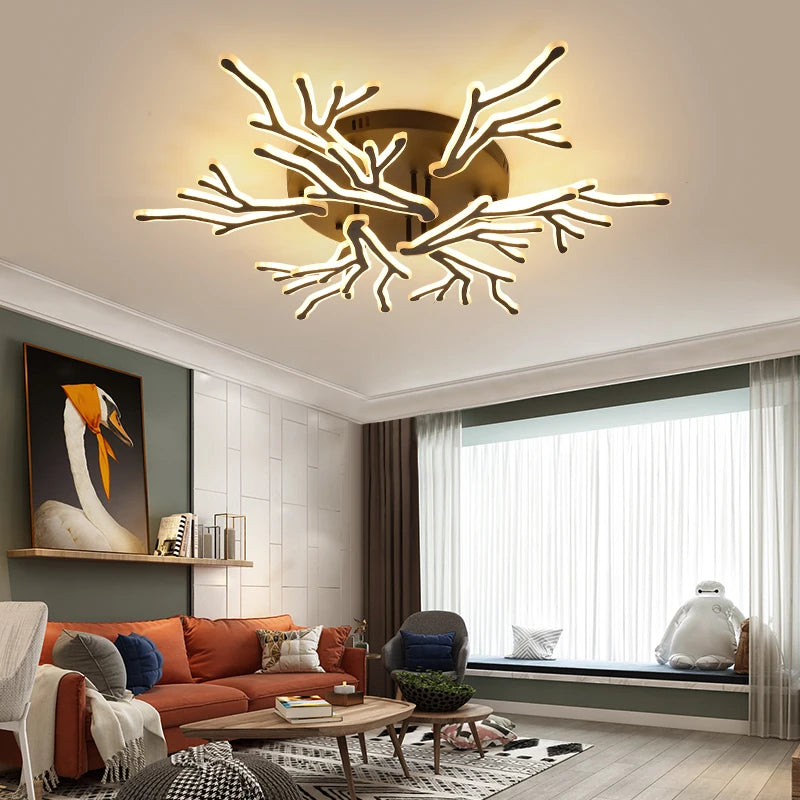 lustre créatif en forme de branche moderne en fer pour décoration intérieure - vue 2 sur 16