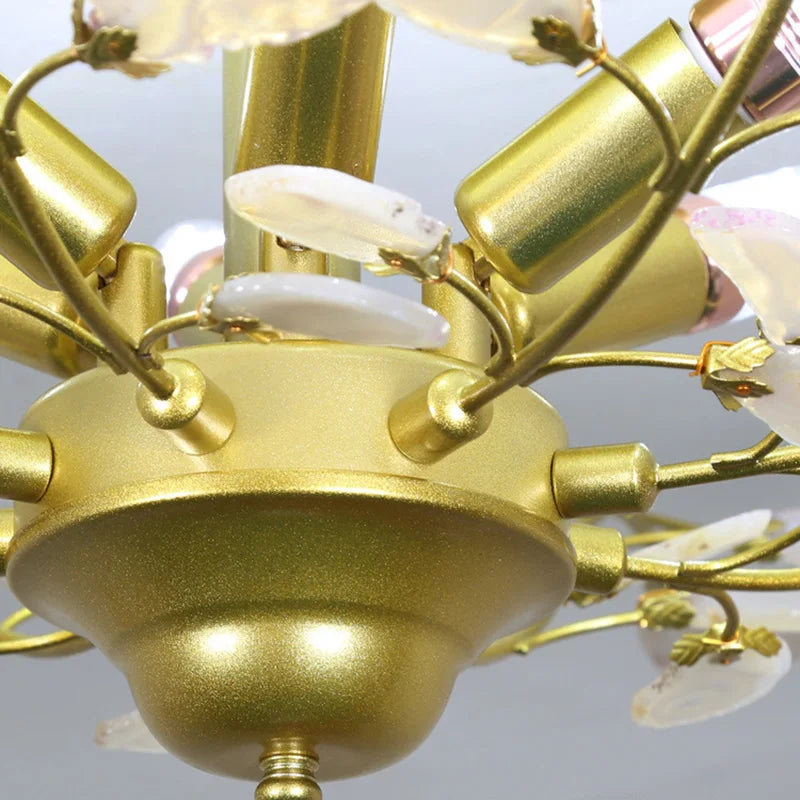 lustre led en agate naturelle idéal pour décoration romantique