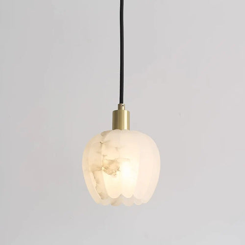 Suspension petite fleur pétale marbre