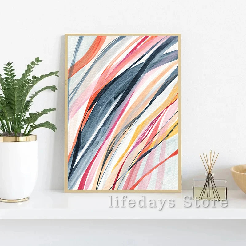 affiches abstraites géométriques aquarelles pour décoration moderne