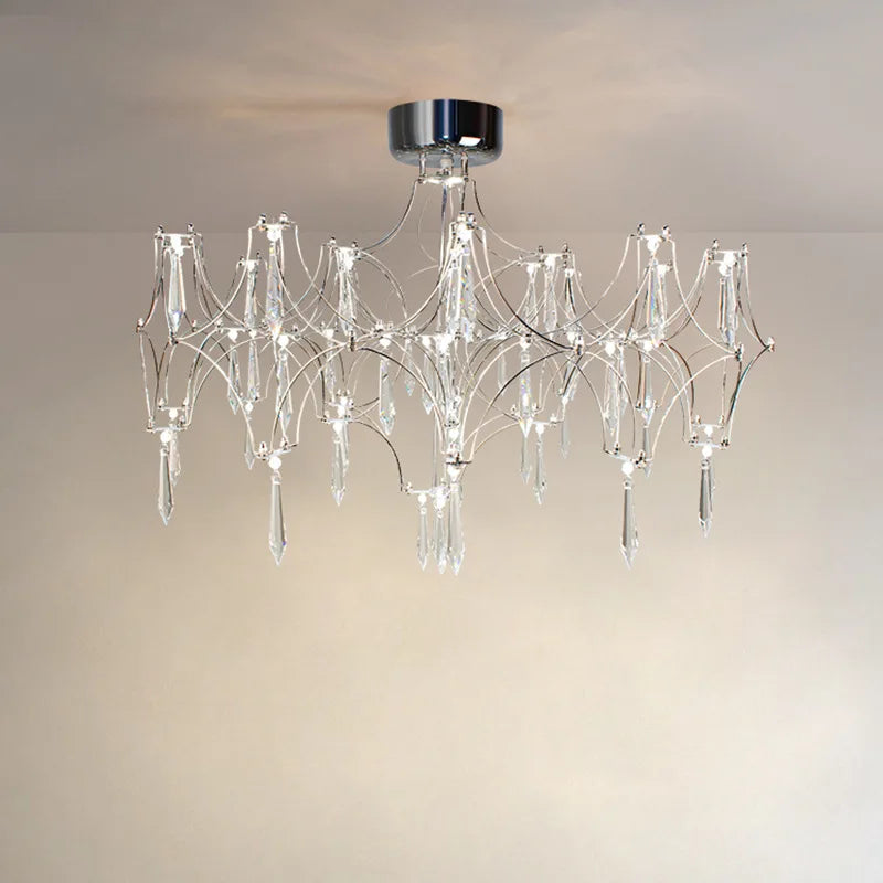 lustre cube d'eau en cristal pour décoration intérieure élégante - vue 6 sur 8