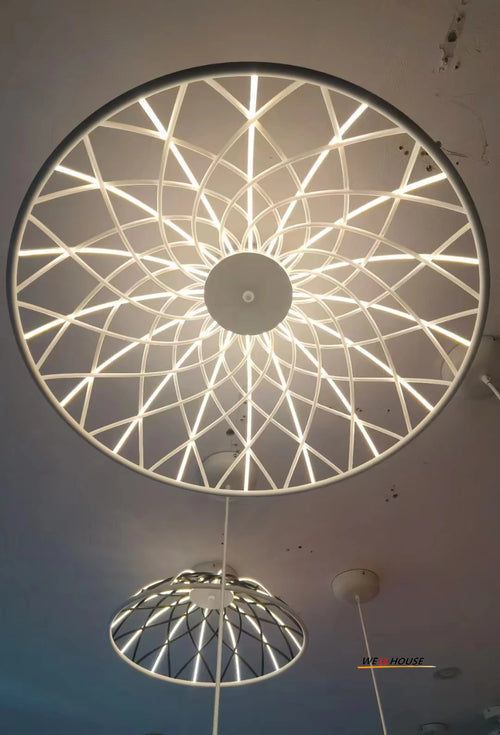 suspension moderne en corde nordic skynest led macaron mesh