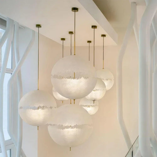 lustre style design italien led haut de gamme forme lune