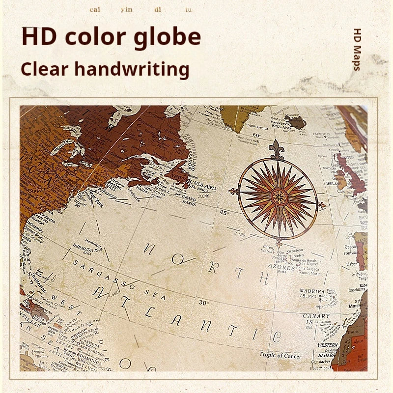globe terrestre rétro éducatif pour géographie et décoration - vue 4 sur 7