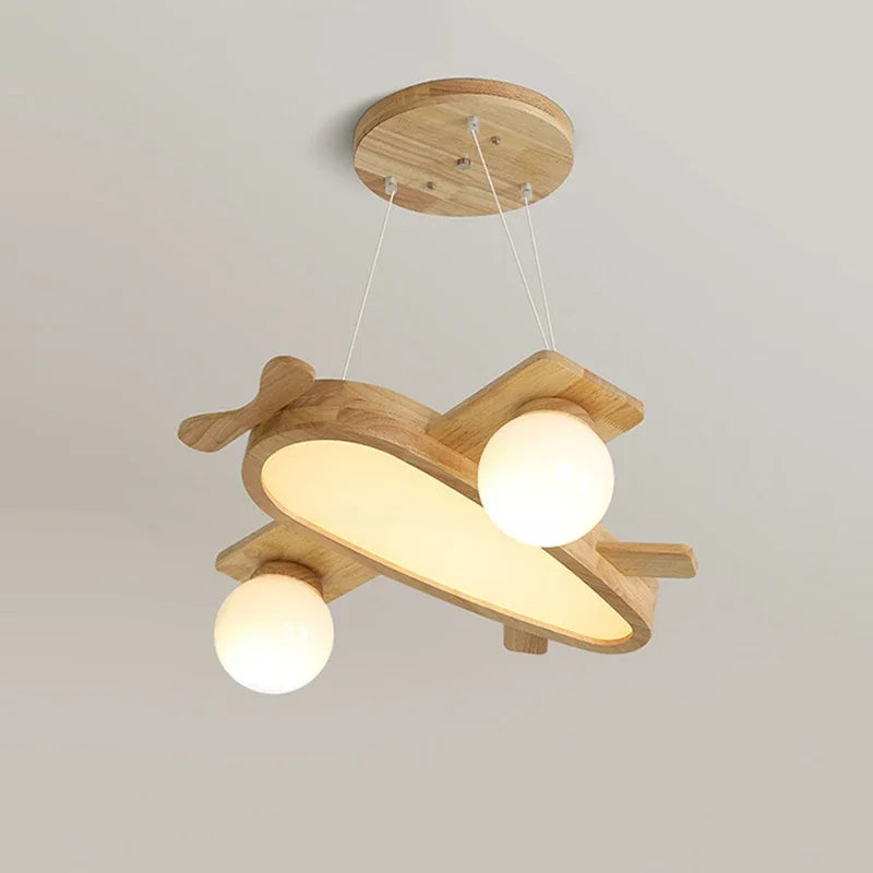 suspension en bois avion pour chambre d enfants - vue 2 sur 8