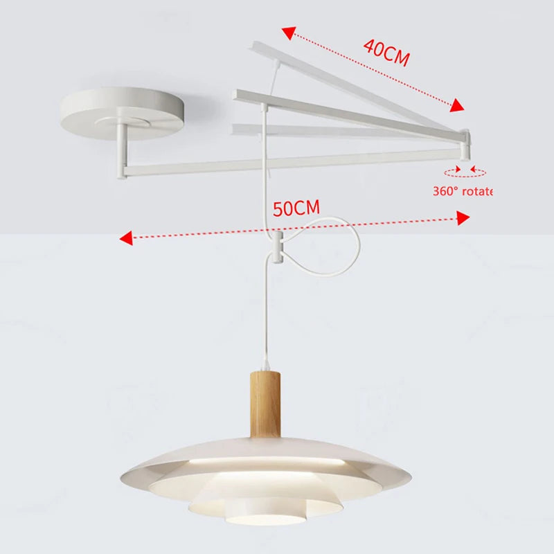 Suspension à culbuteur Table à manger Suspension bras oscillant plafonniers suspendus cuisine île barre E27 Illuminaire - vue 7 sur 9