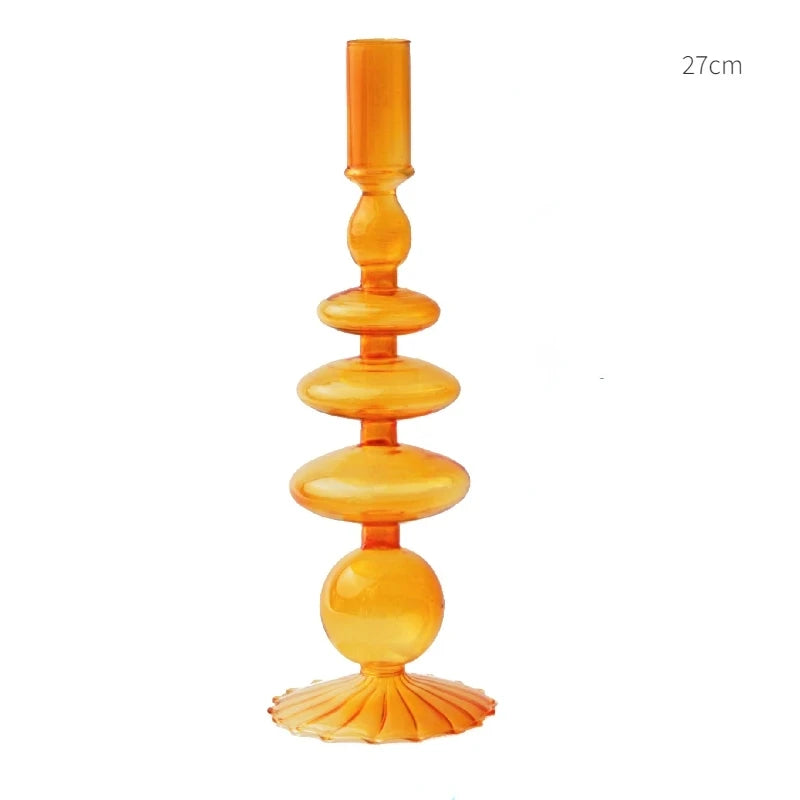 bougeoirs coniques en verre pour décoration de table de mariage - vue 28 sur 32