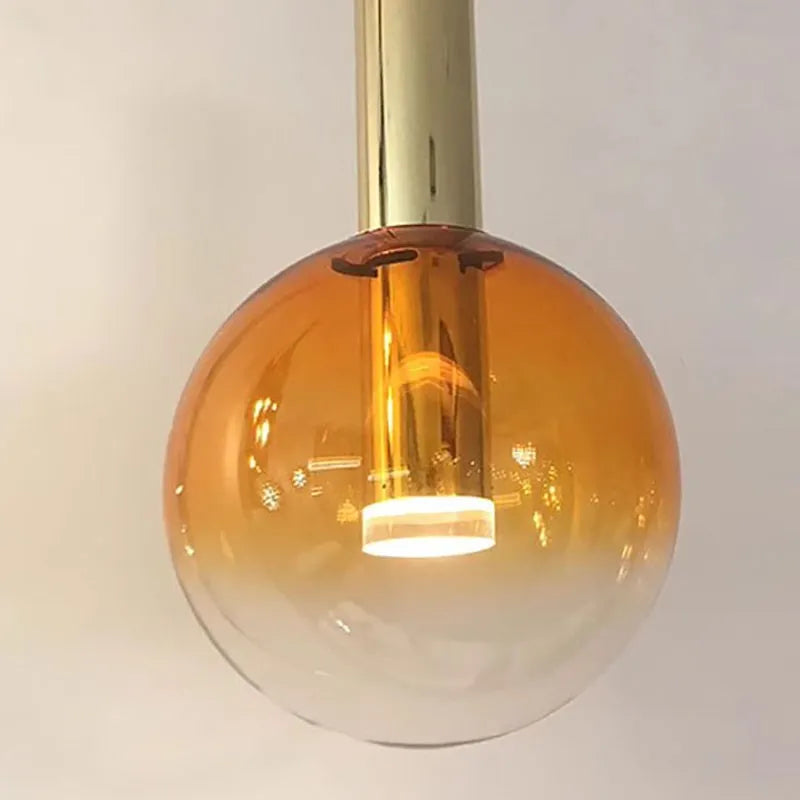 Boule nordique verre suspension LED couleur lampe translucide pour salon salle à manger Bar chambre chevet Luminaires décoratifs - vue 11 sur 12