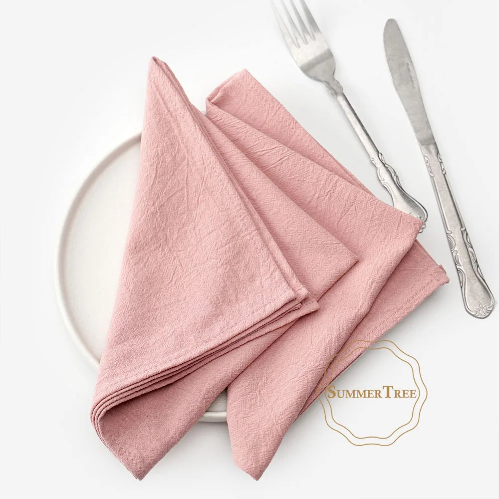 Serviette de table coton lavé style champêtre réutilisable - vue 5 sur 7