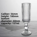 Ensemble verres vin tige courte rayures ouverture large