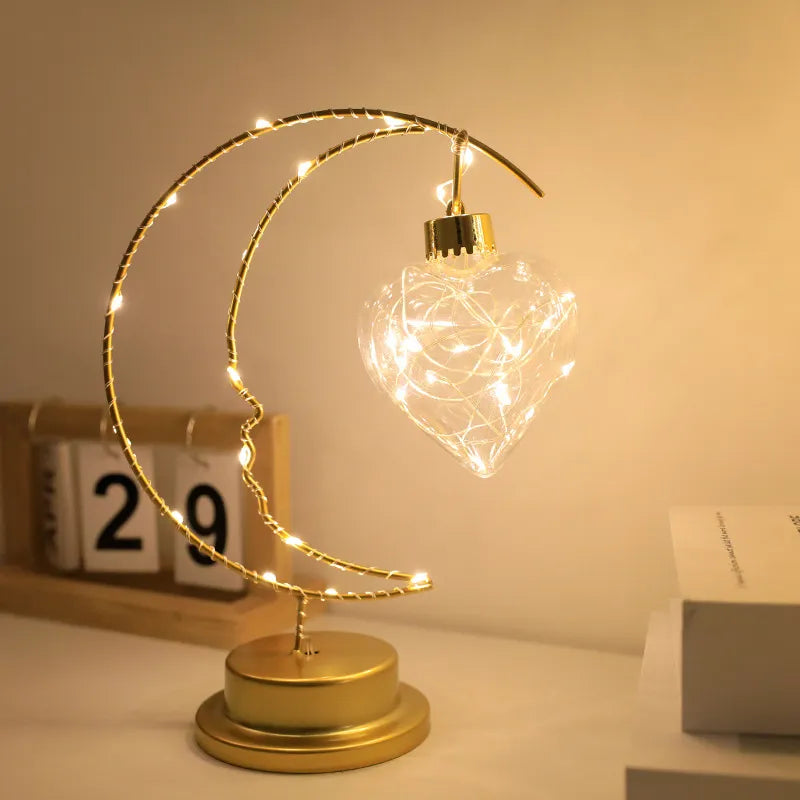 Lampe LED fer lune étoiles enfants - vue 4 sur 9