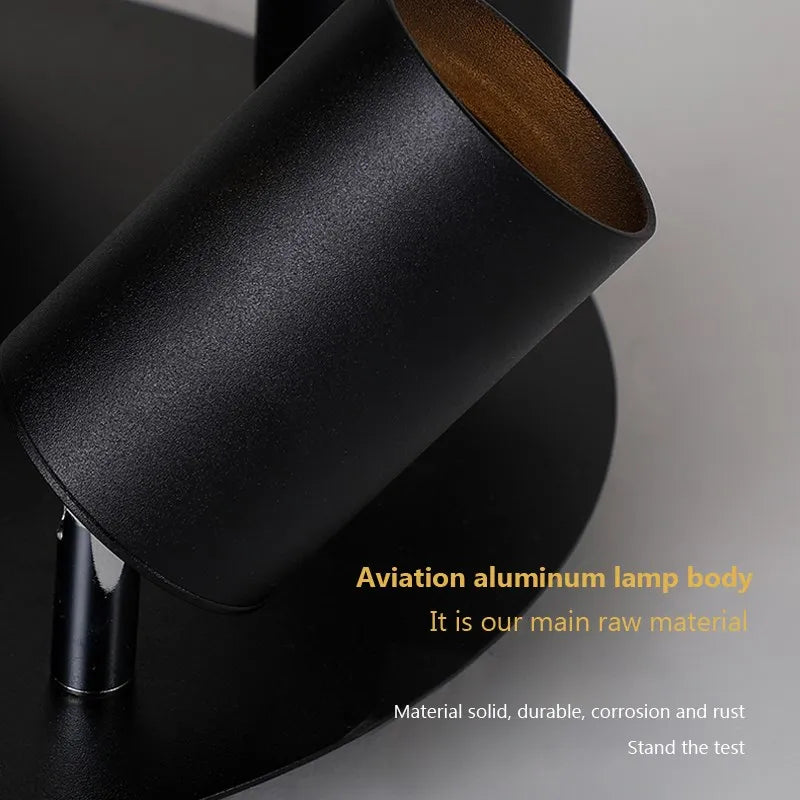 Plafonnier LED au design nordique rotatif à 3/5 têtes dorées - vue 6 sur 12