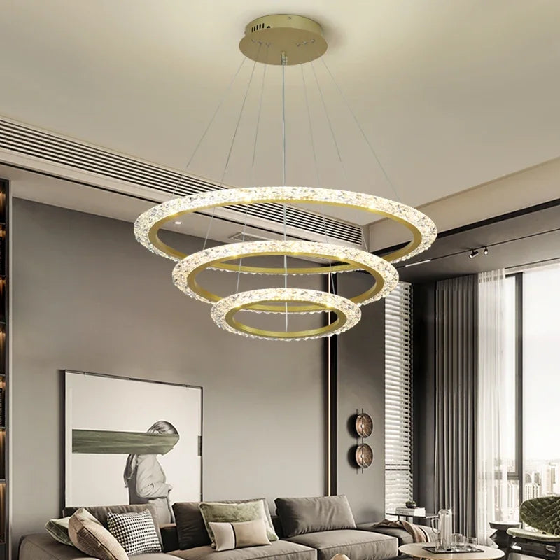 plafonnier led suspendu design moderne et luxueux - vue 7 sur 7