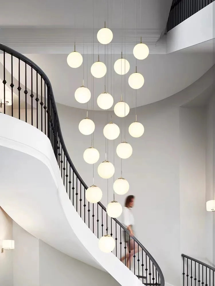 lustre moderne nordique pour loft duplex hôtel hall