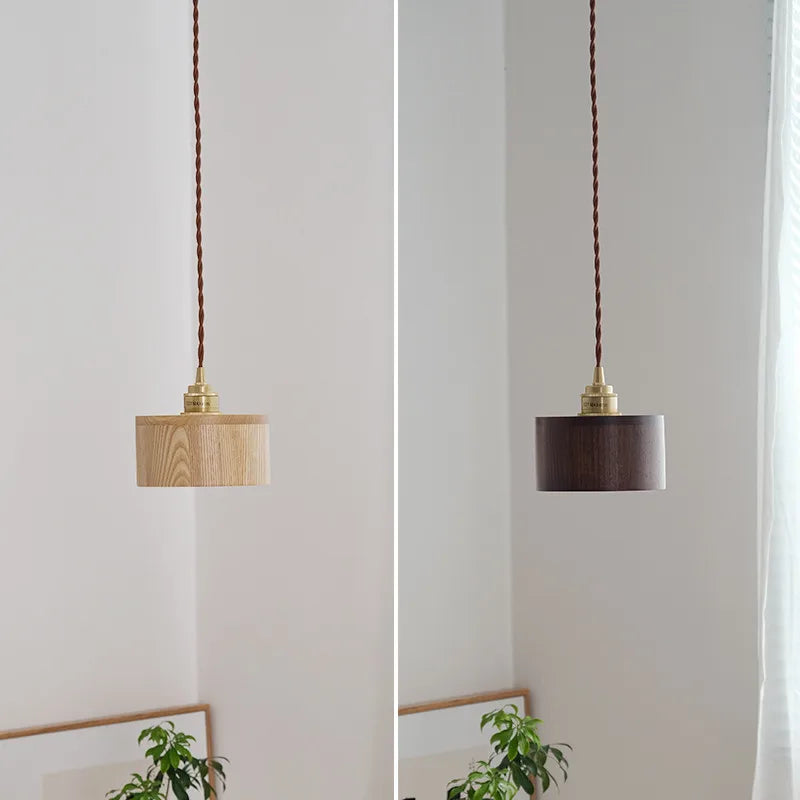 suspension LED en bois au design nordique moderne